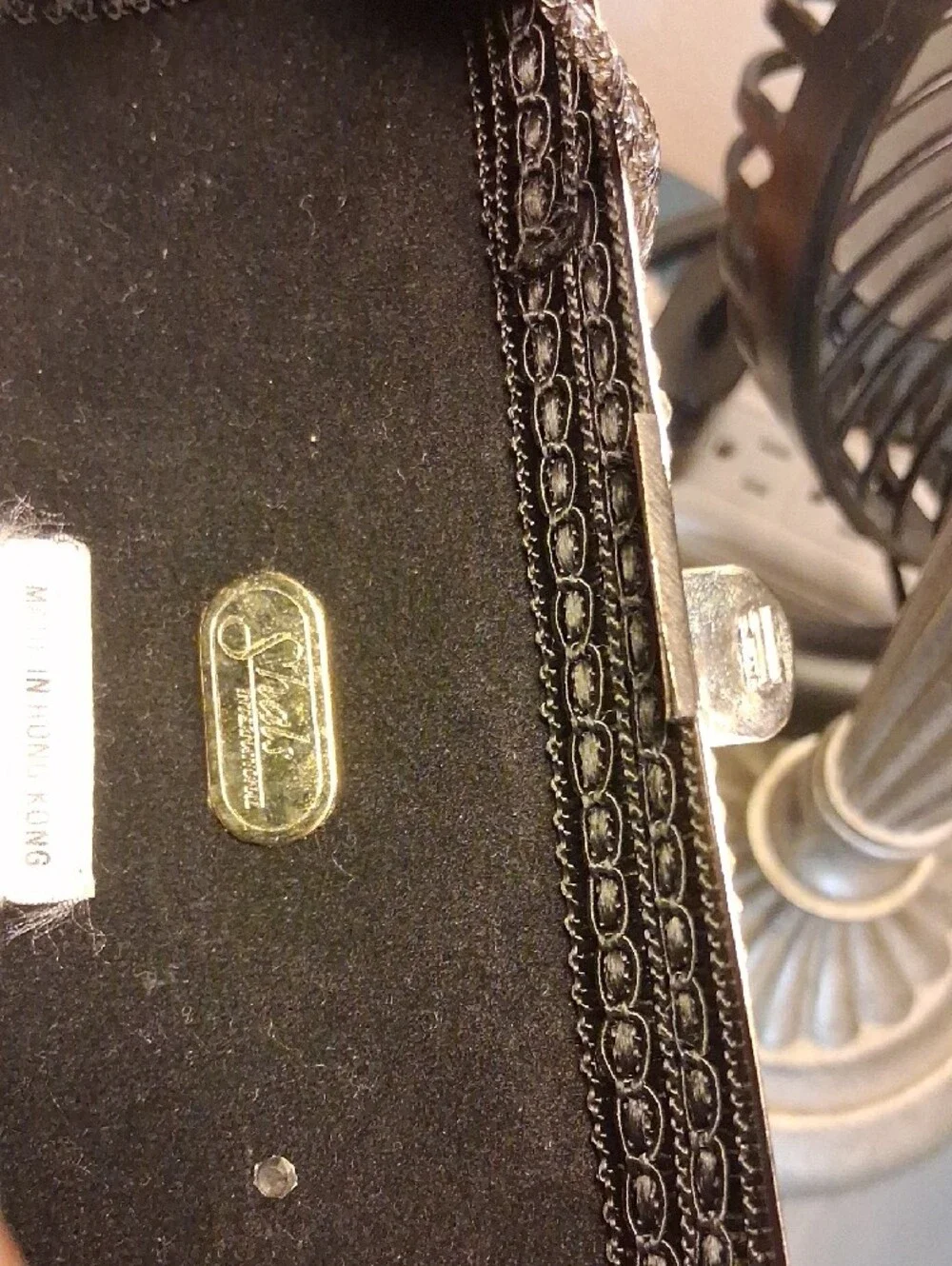 Vintage Shals International Silver Rhinestone Evening Clutch with Chain Strap